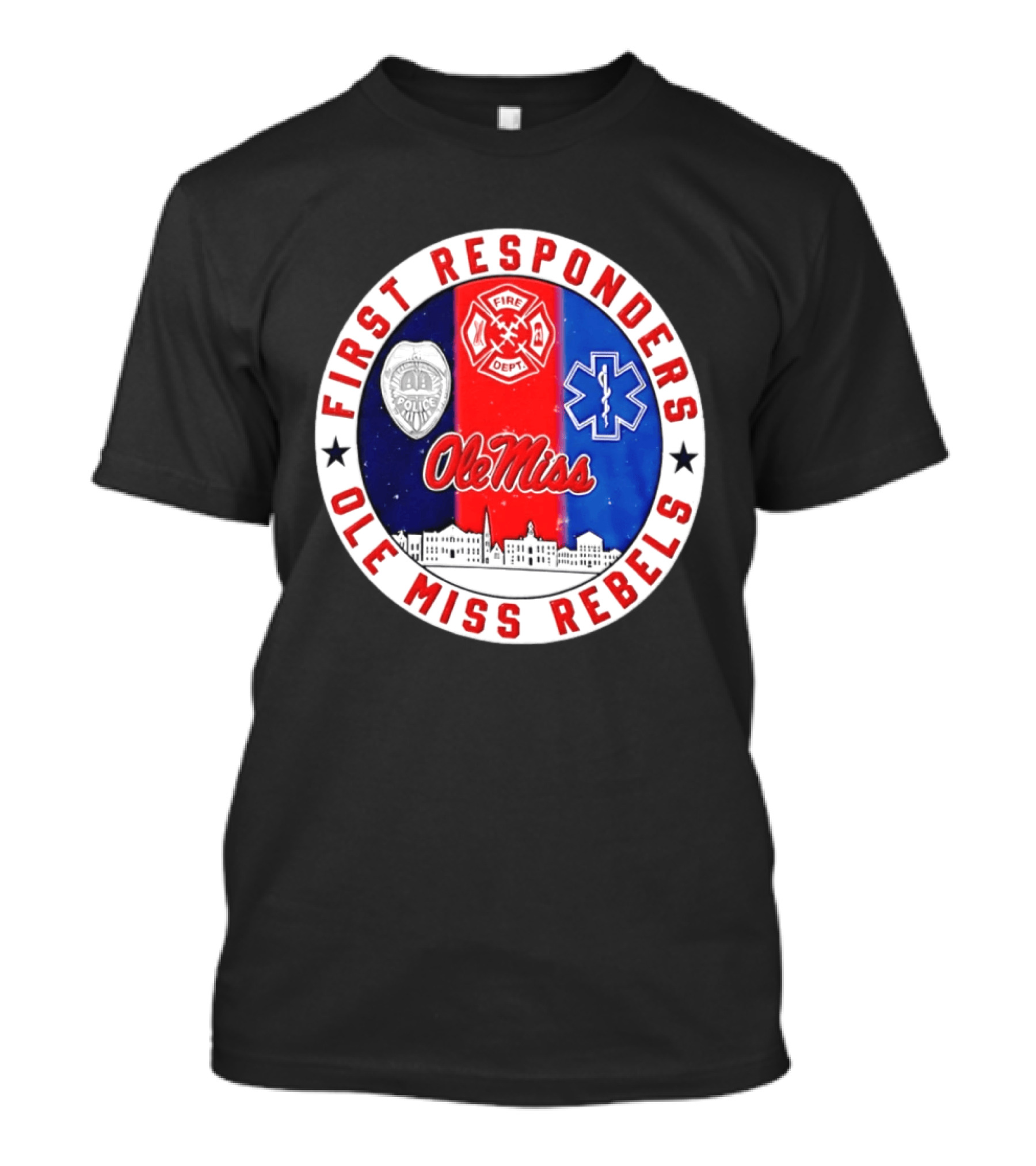 Ole Miss Rebels First Responders Police Fire Dept EMS 2026 T-Shirt