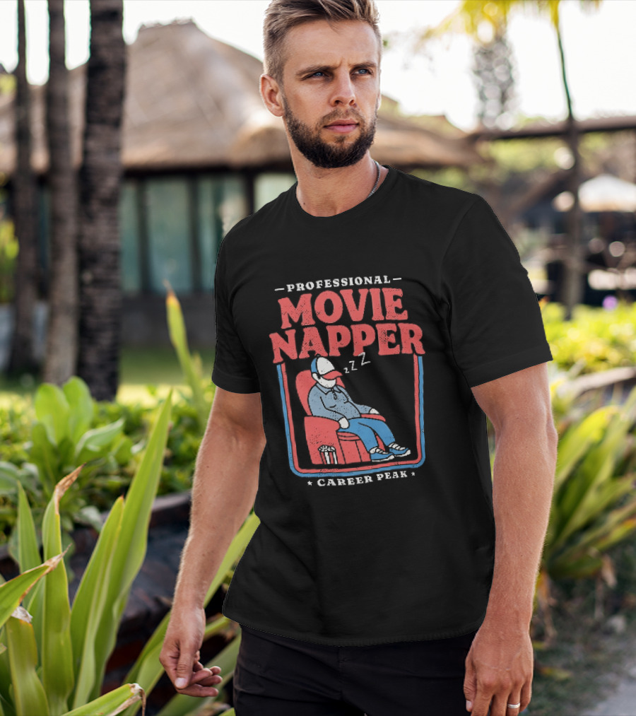Professional Movie Napper Career Peak Experienced At Falling Asleep During Movies Zzz T-Shirt