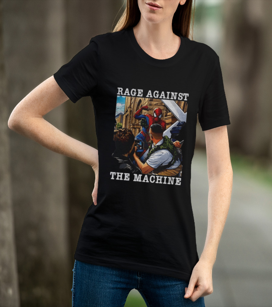Rage Against The Machine Spider Man Bold Street Art Scene T-Shirt