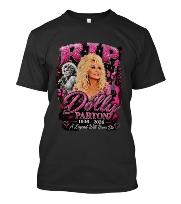 RIP Dolly Parton 1946 2026 A Legend Will Never Die Butterfly Guitar Image T-Shirt
