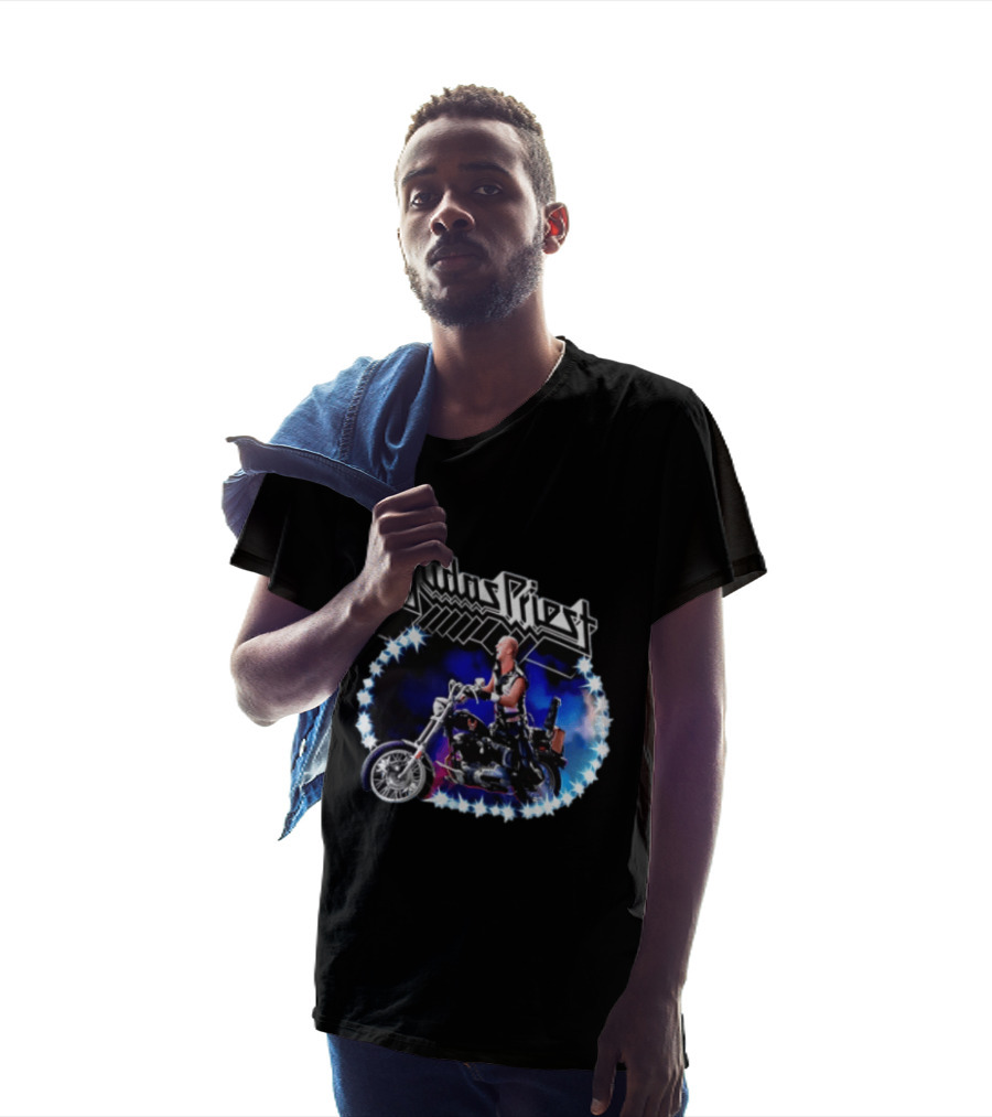 Judas Priest Rob Halford Motorcycle Star Lights T-Shirt