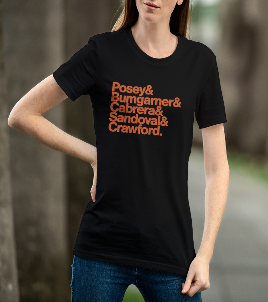 San Francisco Giants Posey Bumgarner Cabrera Sandoval Crawford Legends T-Shirt