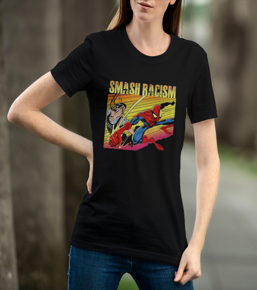 Spider Man Smash Racism Comic Protest Message T-Shirt