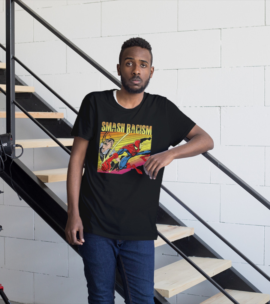 Spider Man Smash Racism Comic Protest Message T-Shirt