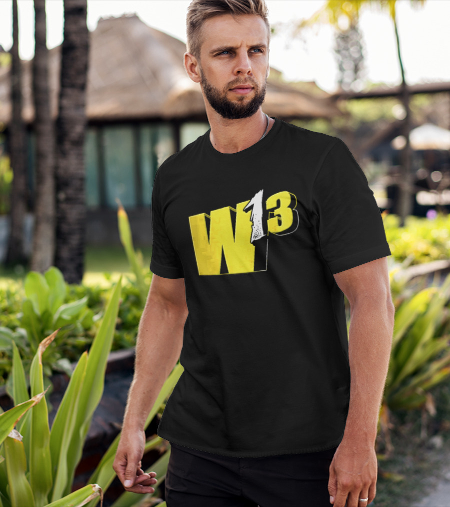 W13 Yellow 3D Bold Number T-Shirt