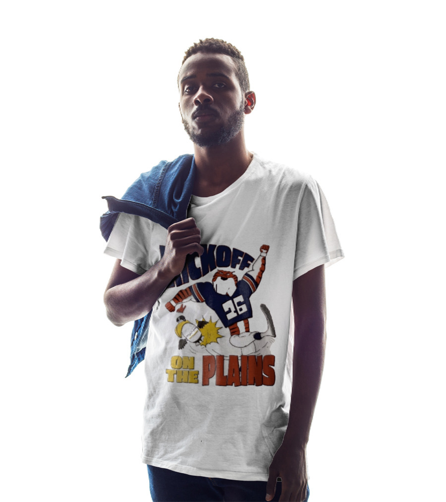 Kickoff On The Plains Auburn Tigers Southern Miss Cartoon Kicking Eagle T-Shirt
