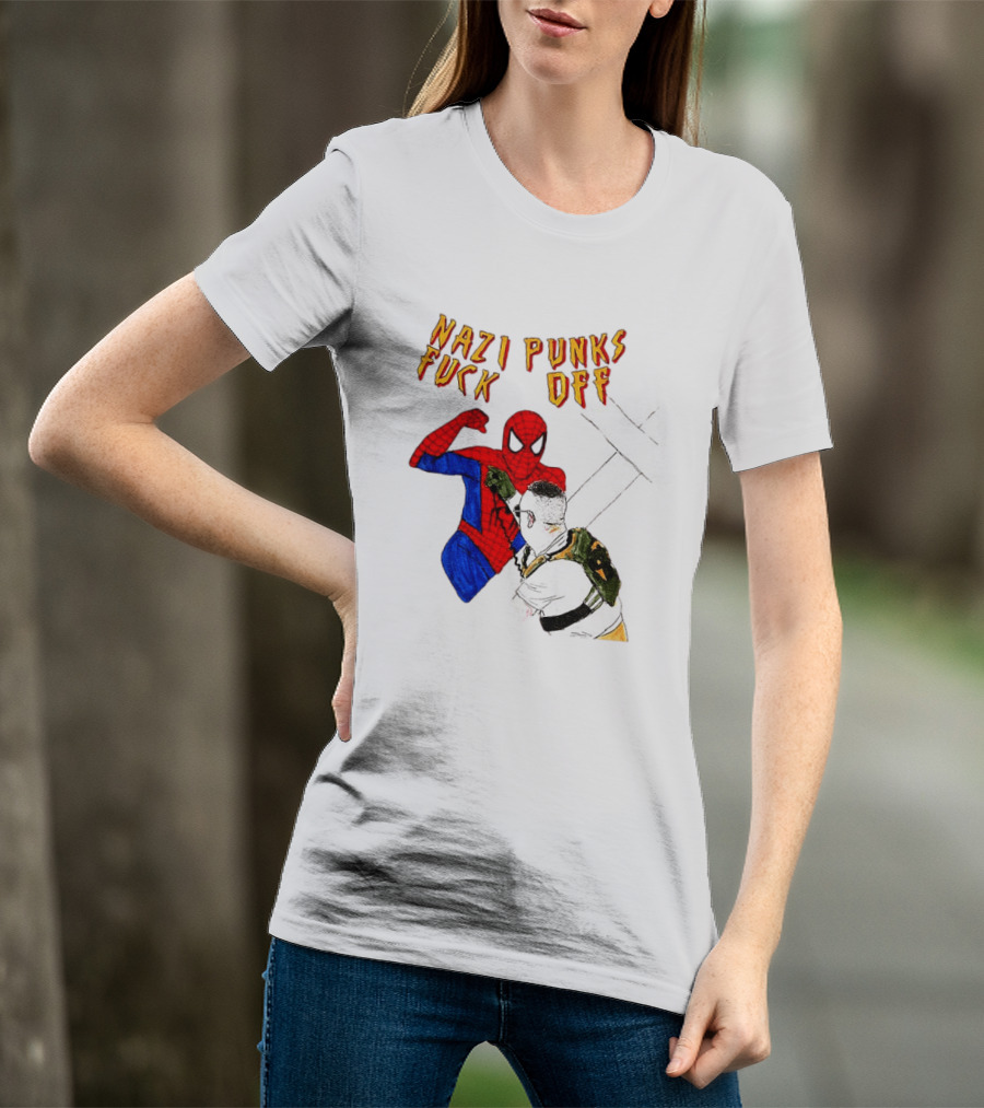Nazi Punks Fuck Off Spider Man Punching T-Shirt
