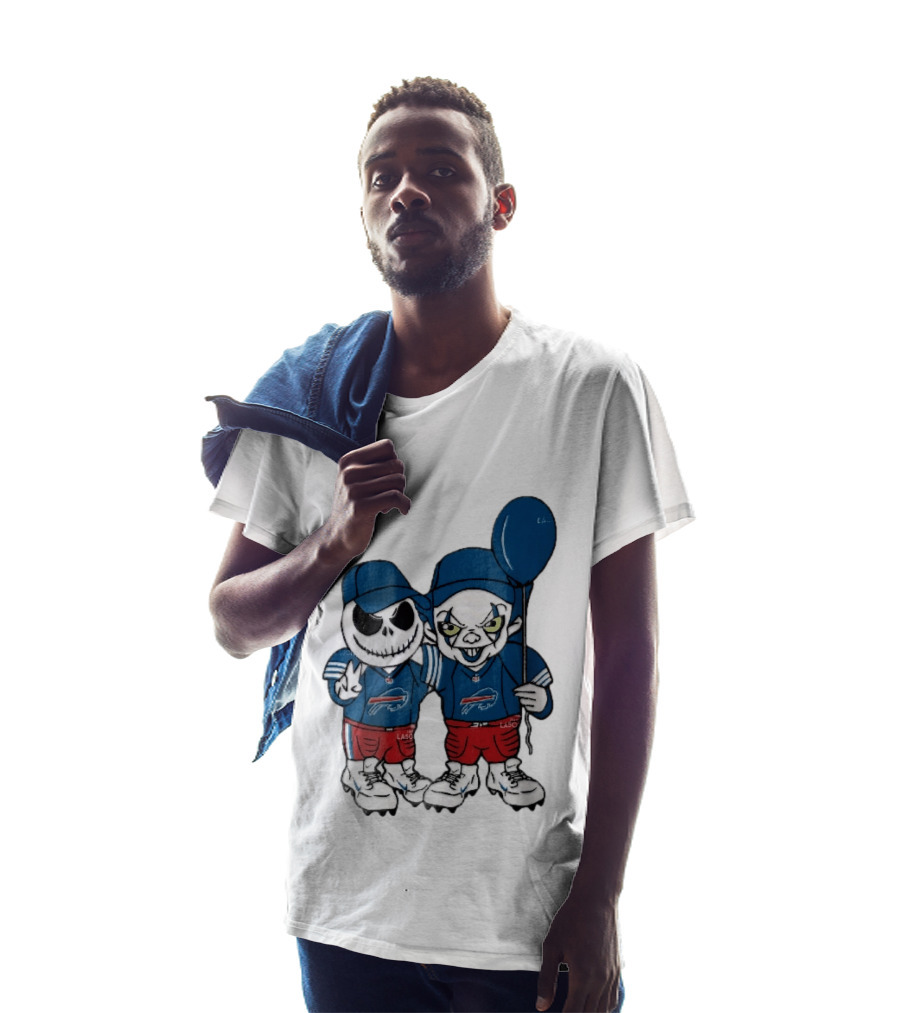 Buffalo Bills Skeleton Clown Duo With Balloon NFL Team Spirit T-Shirt