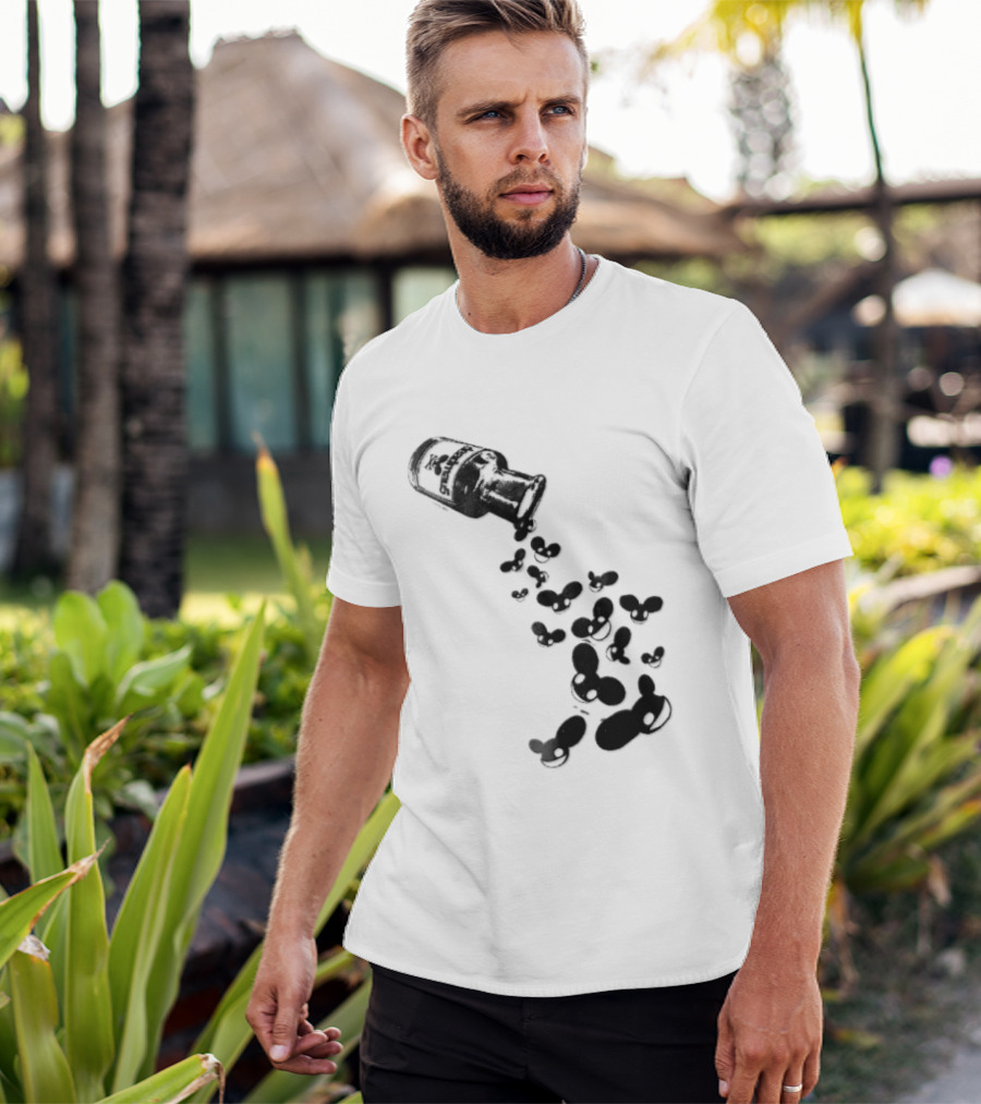Deadmau5 Tipped Glass Medicine Bottle Mouse Head Spill T-Shirt