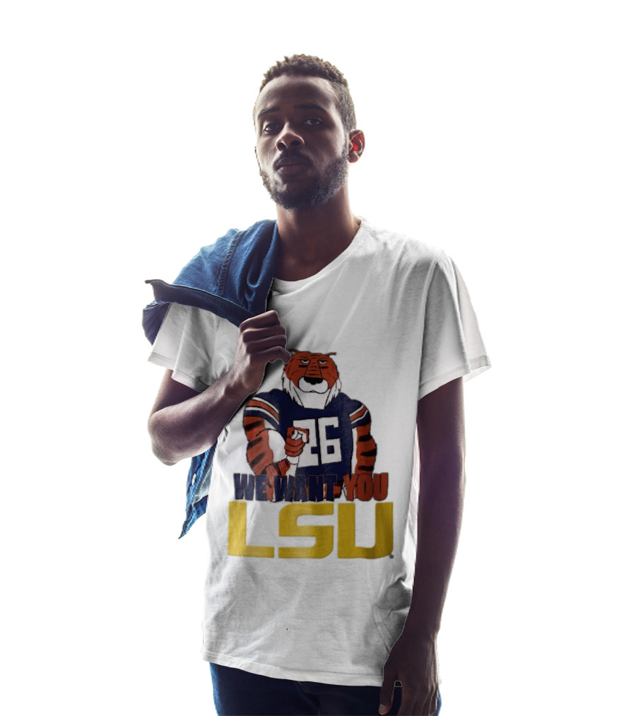 LSU Tigers We Want You Number 26 Mascot Pointing T-Shirt
