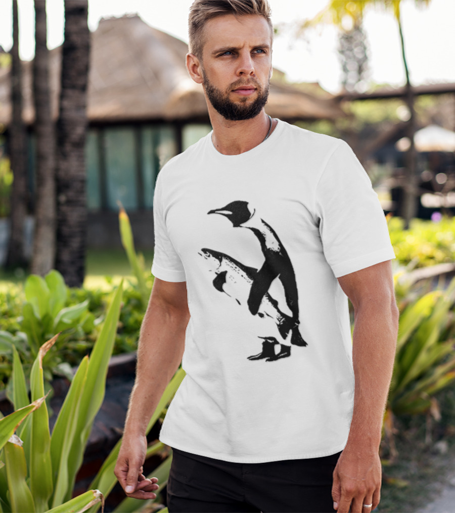 Penguin Holding A Fish T-Shirt