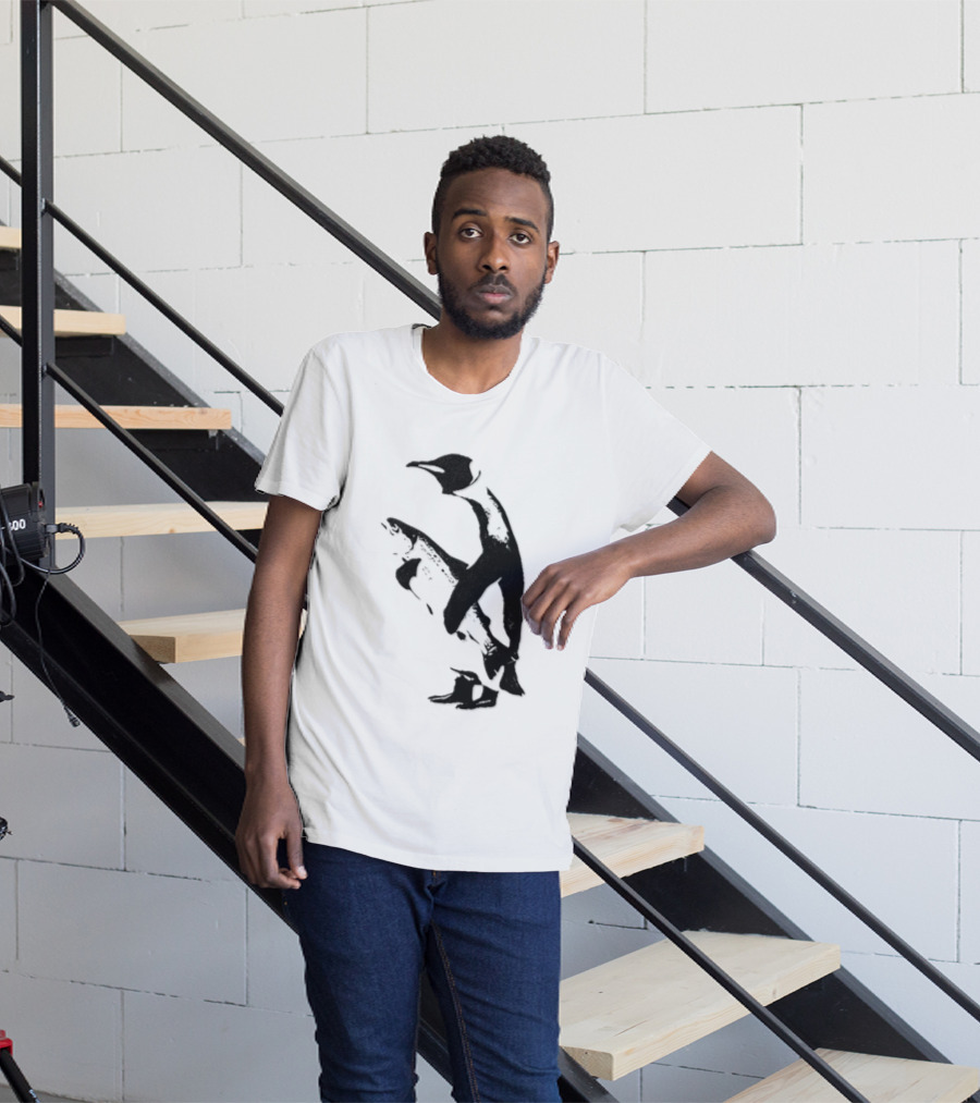 Penguin Holding A Fish T-Shirt