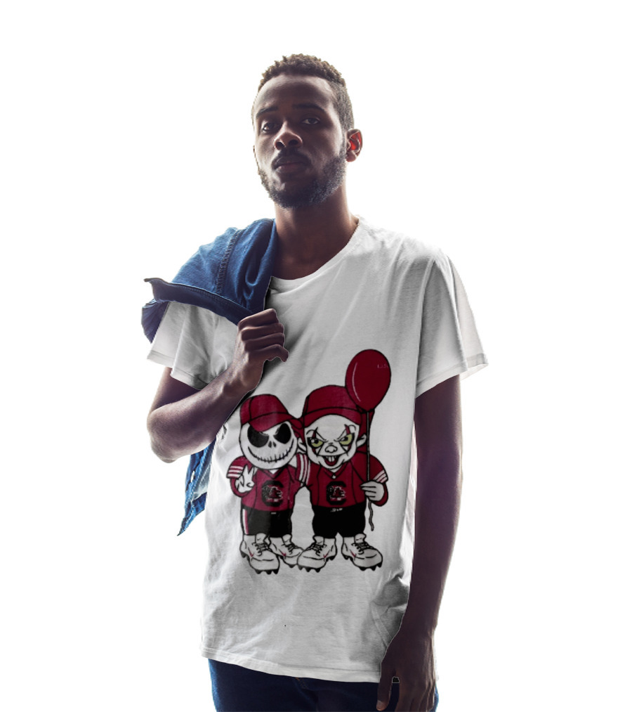 South Carolina Gamecocks NCAA Jack Skellington Pennywise Red Balloon Cartoon T-Shirt