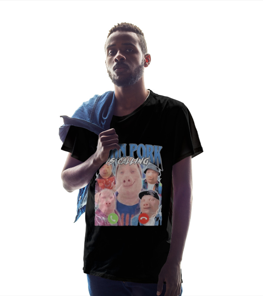 John Pork Is Calling Meme Pig Characters T-Shirt