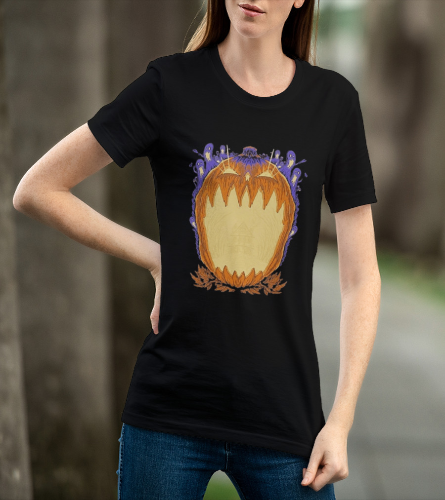 Pumpkin Ghost Haunted House Halloween Spooky Jack O' Lantern T-Shirt