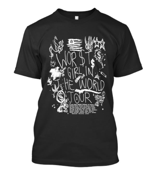 Slayyyter 2026 Worst Girl In The World Tour Dates Graffiti T-Shirt