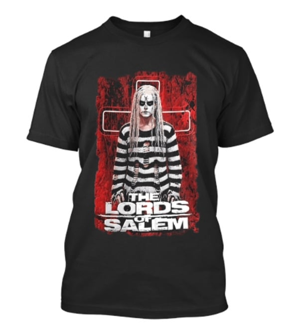 The Lords Of Salem Striped Dreadlocks Face Paint Inverted Cross T-Shirt