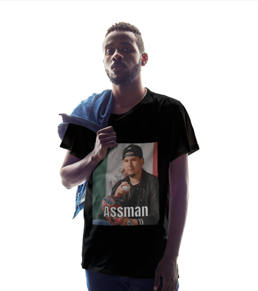 Assman Baseball Pitcher Holding Ball With Mexican Flag T-Shirt