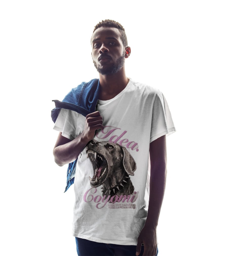 Rizin Idea Coyomi Nagasaki Snarling Dog Spiked Collar Pink Cursive 2024 T-Shirt