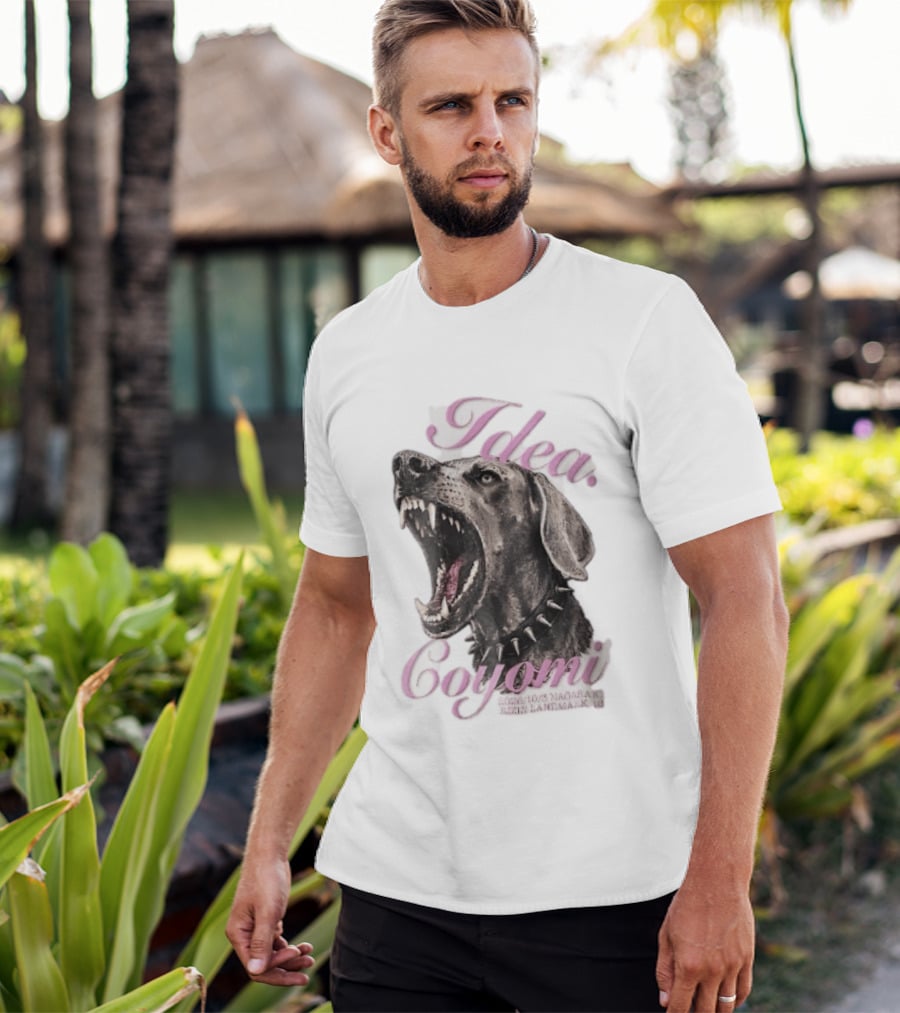 Rizin Idea Coyomi Nagasaki Snarling Dog Spiked Collar Pink Cursive 2024 T-Shirt