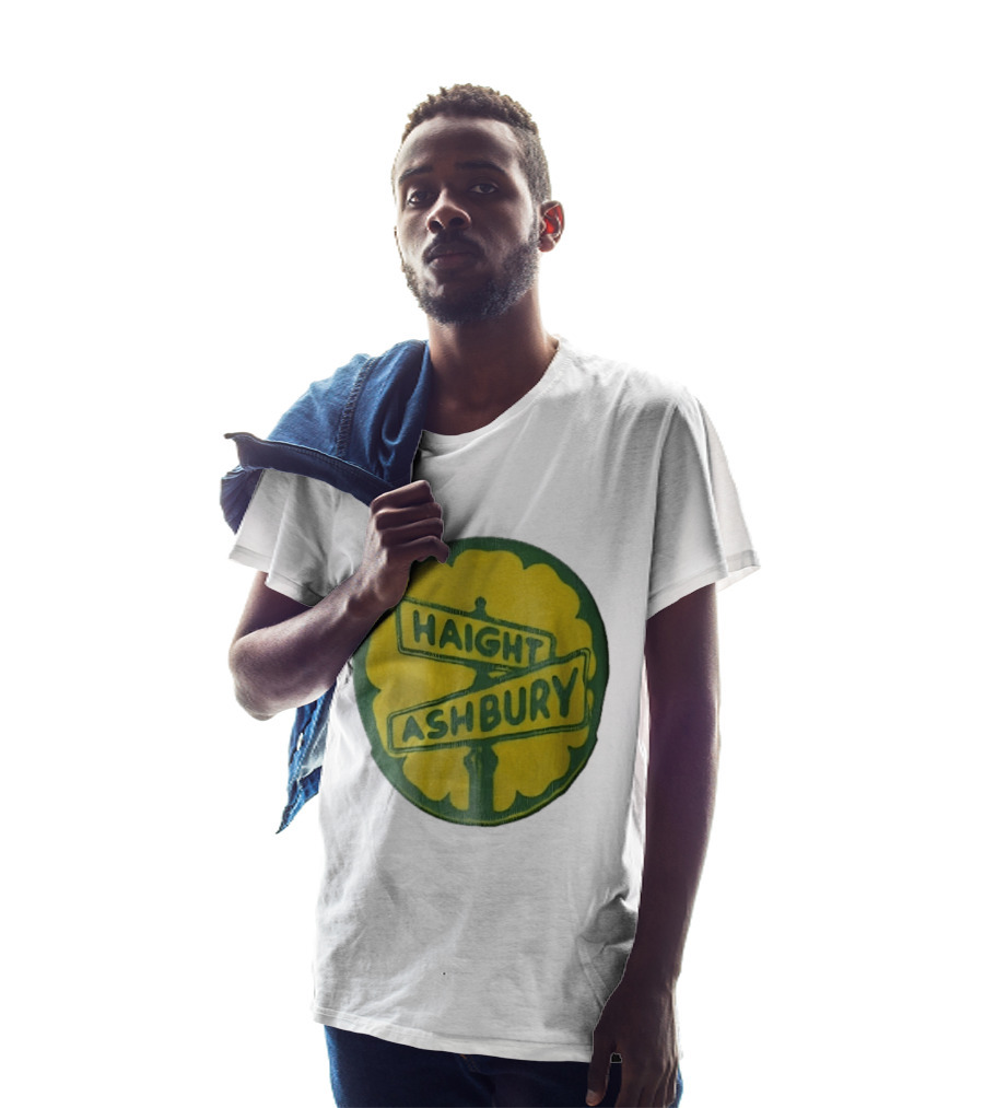 Haight Ashbury Street Sign Yellow Flower T-Shirt