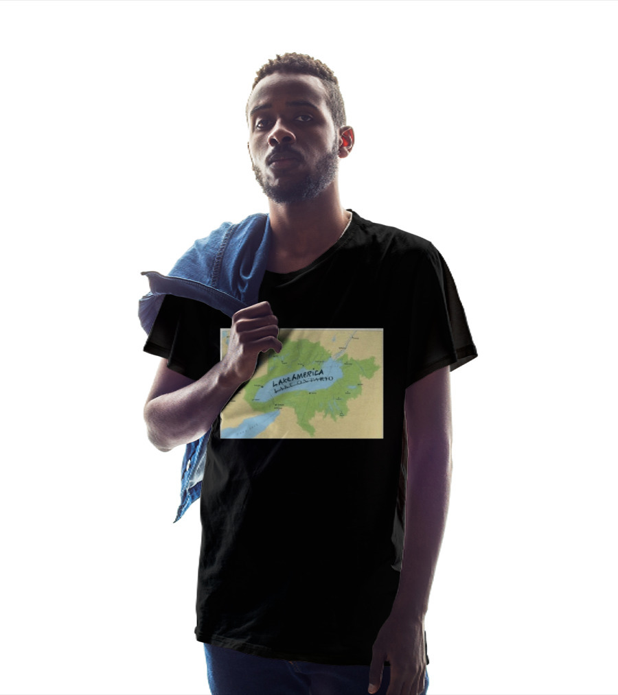 Lake Ontario Map Lake America Fun Geography Twist T-Shirt