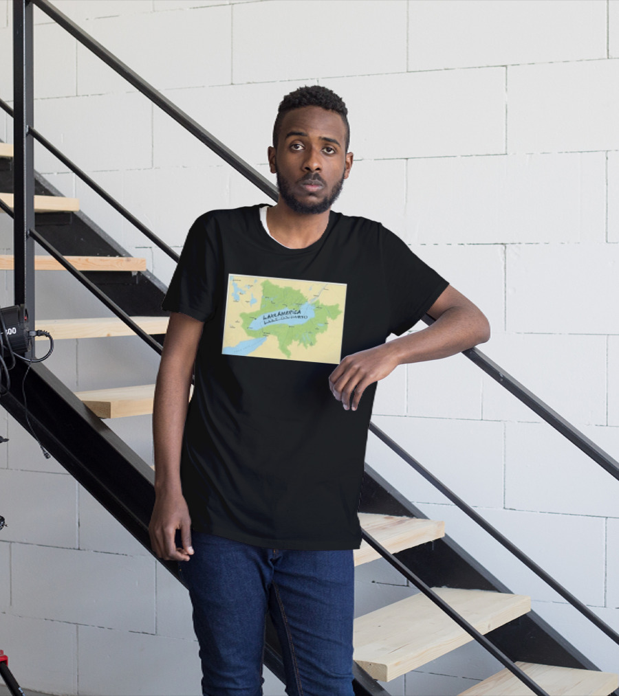 Lake Ontario Map Lake America Fun Geography Twist T-Shirt