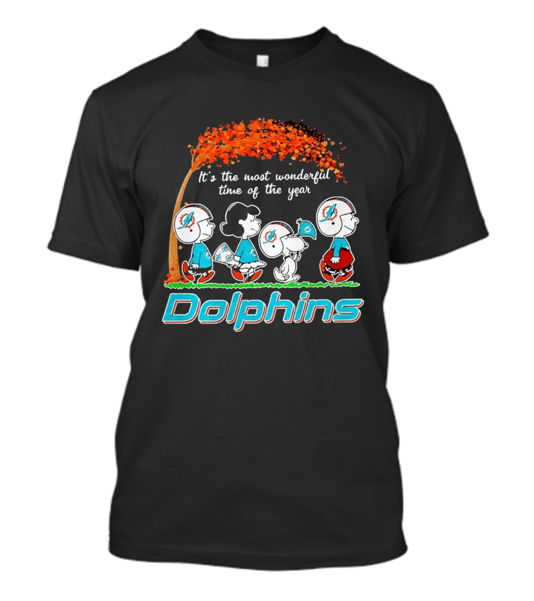 Peanuts Miami Dolphins It's The Most Wonderful Time Of The Year Halloween 2026 T-Shirt
