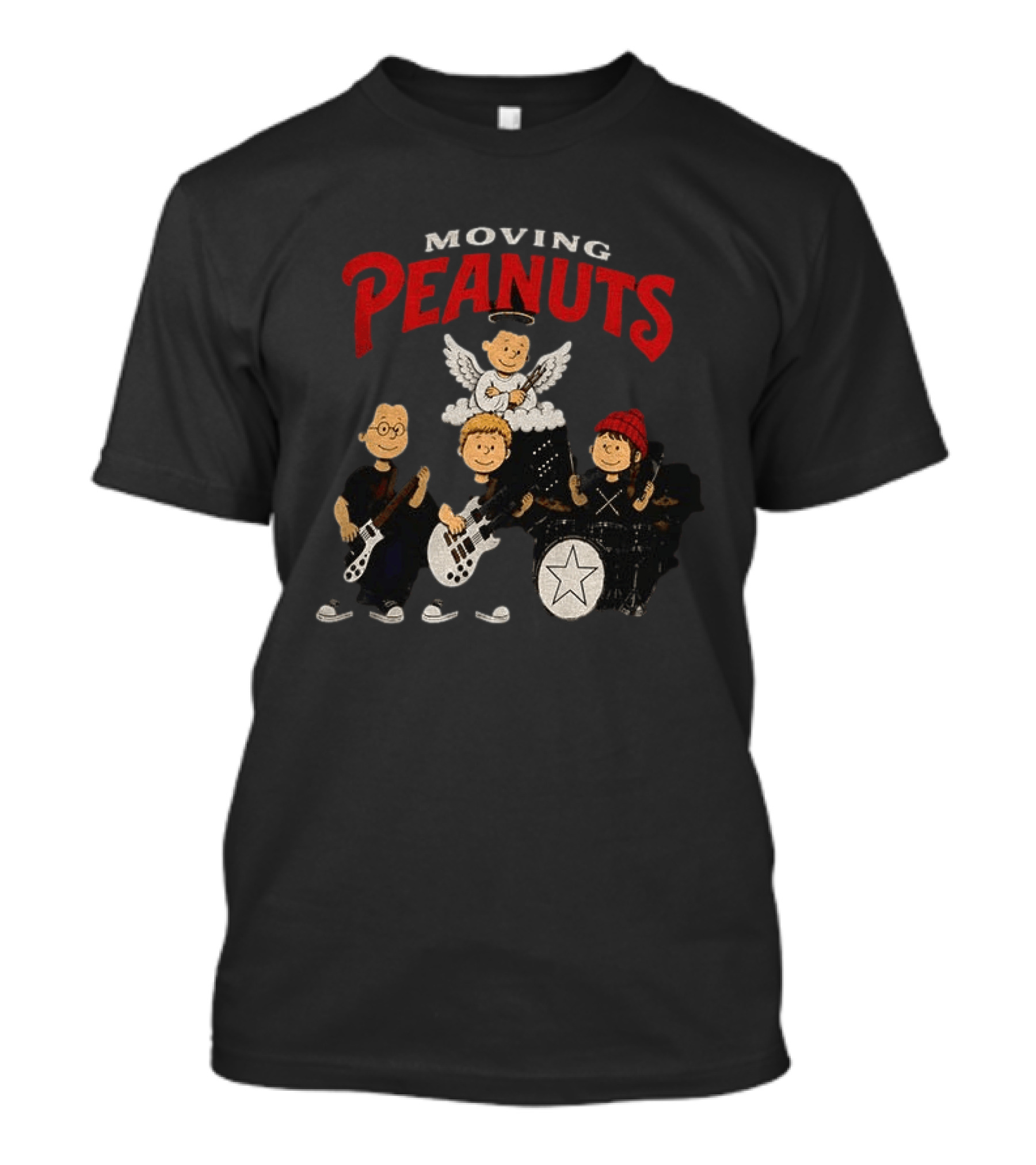 Moving Peanuts Rush Progressive Rock Rushmore Band T-Shirt