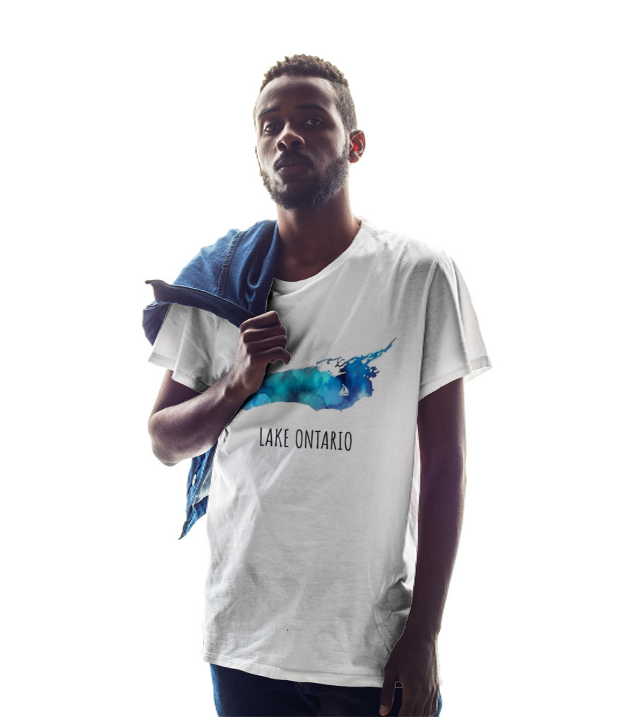 Lake Ontario Canada Map Watercolor T-Shirt