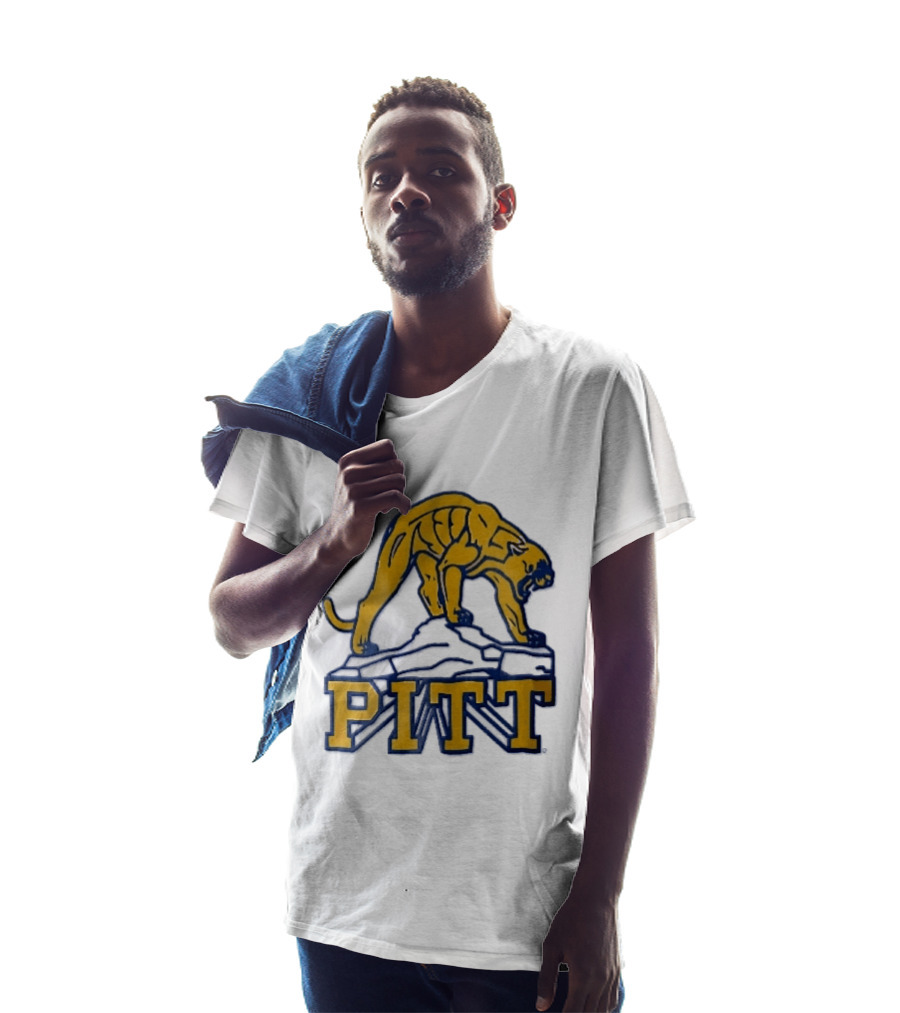 Pittsburgh Panthers Pitt Gold Panther Standing On Rock T-Shirt
