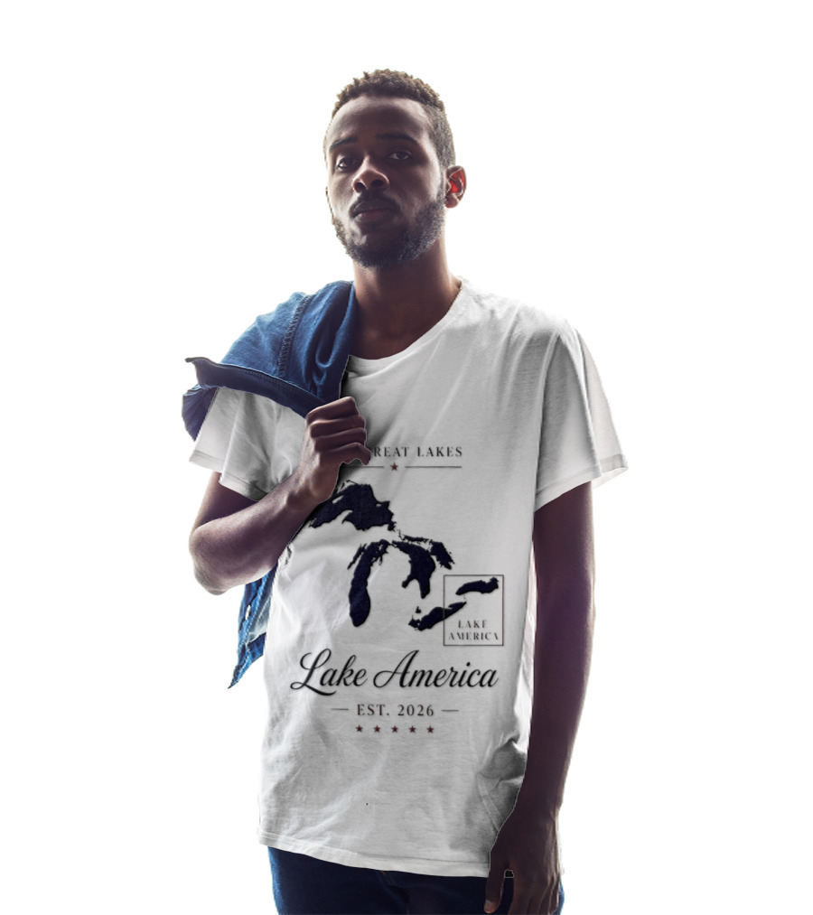 The Great Lakes Lake America Est 2026 Map T-Shirt