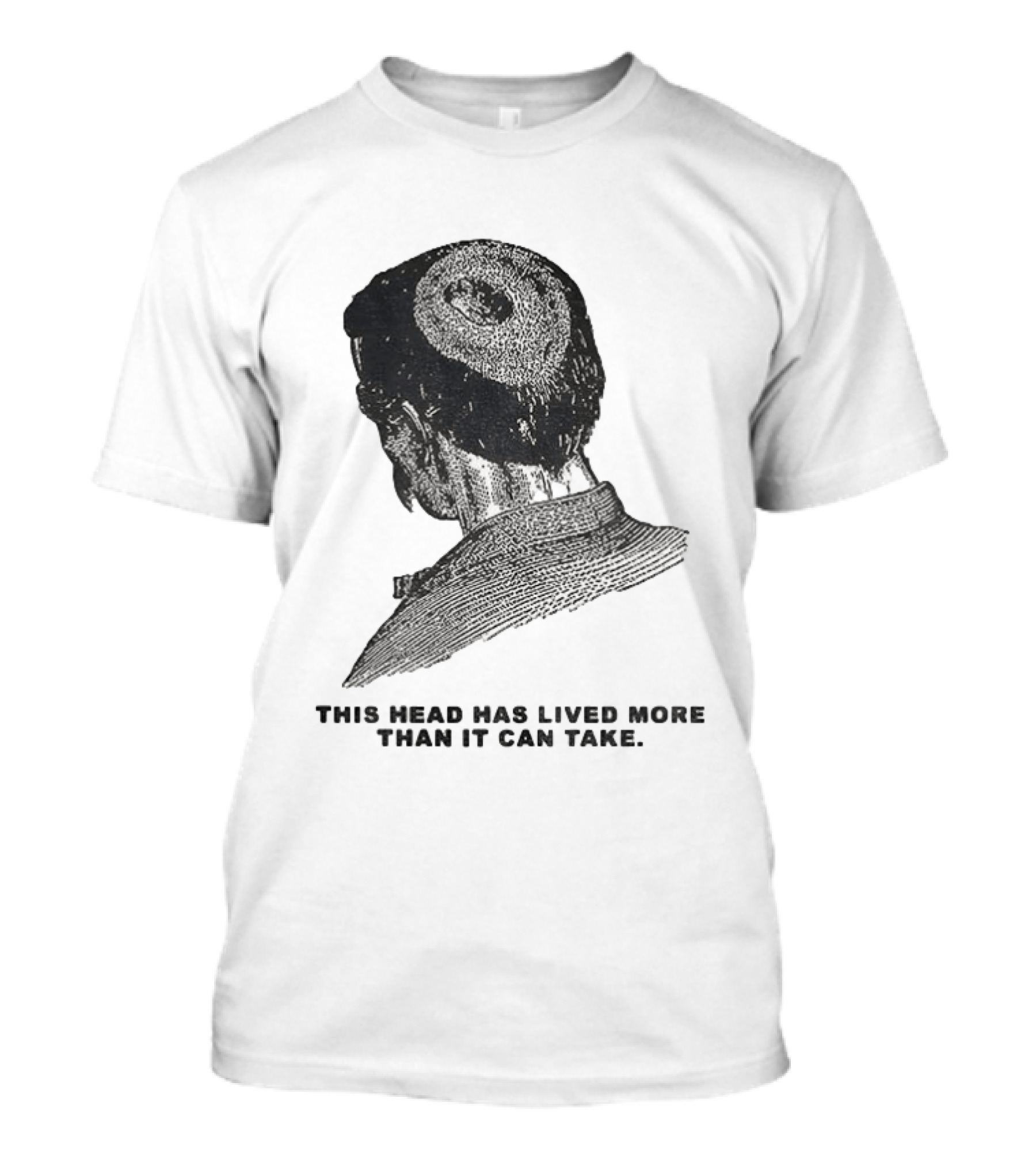 This Head Has Lived More Than It Can Take Vintage Woodcut T-Shirt