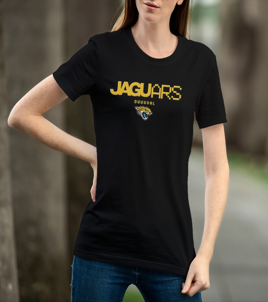 Jacksonville Jaguars Duuuval Pixel Art Jaguars Head T-Shirt
