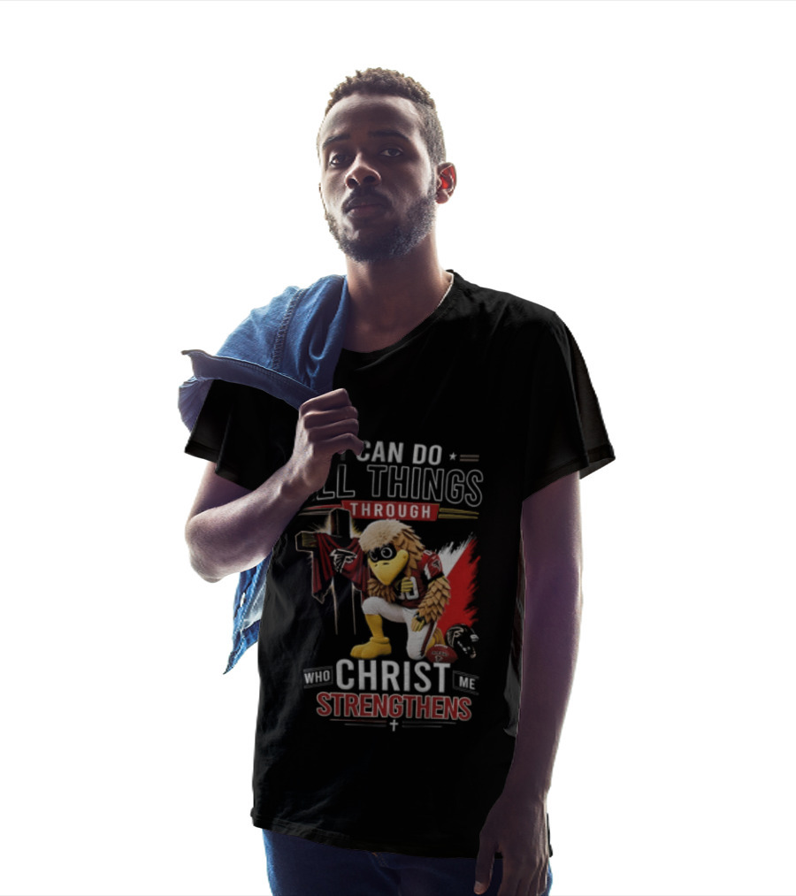 I CAN DO ALL Things Through Christ WHO Strengthens ME Atlanta Falcons Freddie Kneeling Cross Football T-Shirt