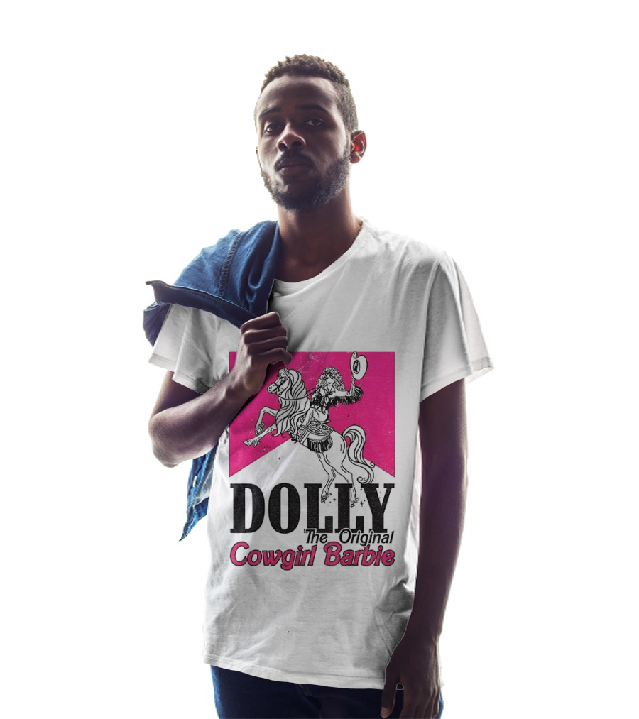 Dolly The Original Cowgirl Barbie Pink Riding Horse T-Shirt