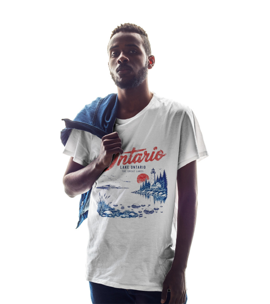 Ontario Lake Ontario The Great Lakes Lighthouse Scene T-Shirt