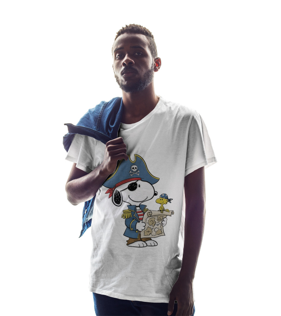 Snoopy Pirate Adventure With Treasure Map And Woodstock T-Shirt