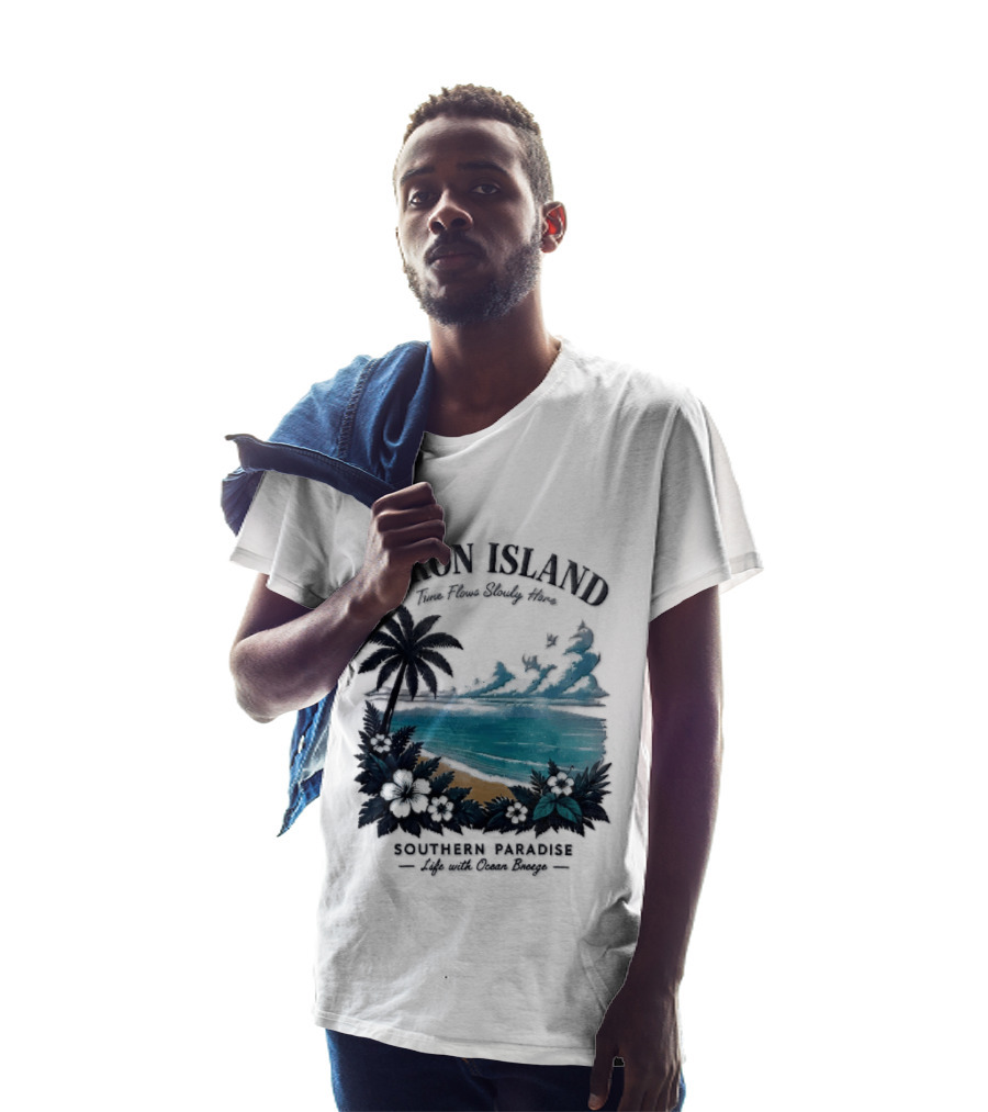Yoron Island Southern Paradise Ocean Breeze Palm Tree Beach Hibiscus T-Shirt