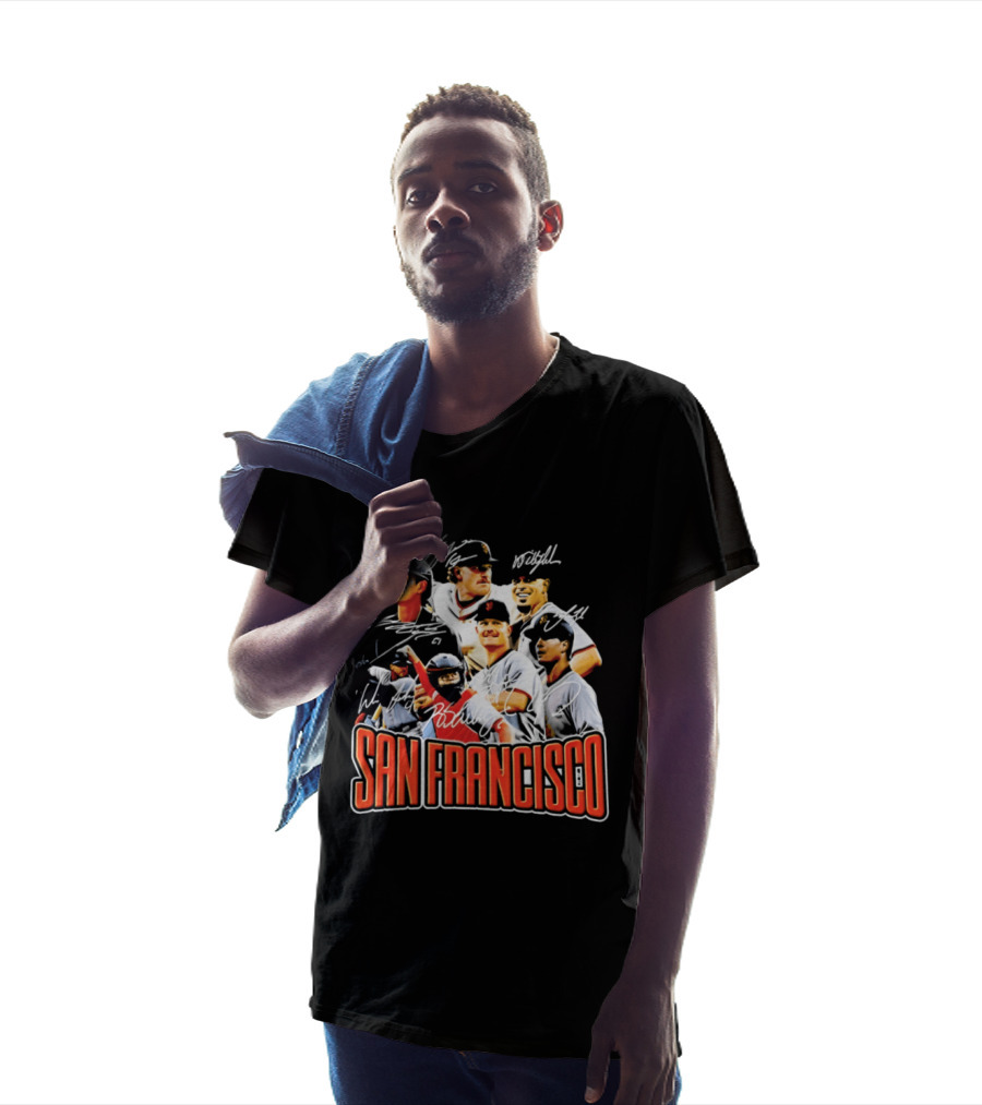 San Francisco Patrick Bailey Jung Hoo Lee Players Collage With Facsimile Signatures T-Shirt