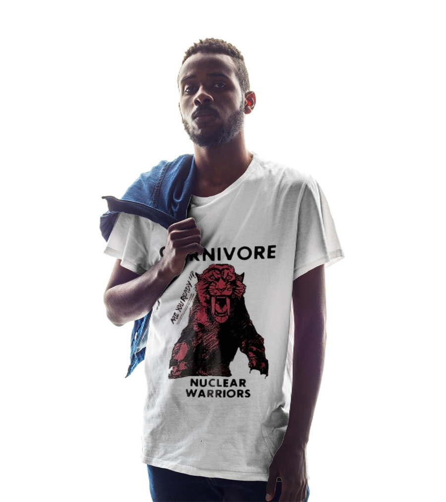 Carnivore Nuclear Warriors Snarling Sabertooth Tiger Pink Ink Sketch T-Shirt