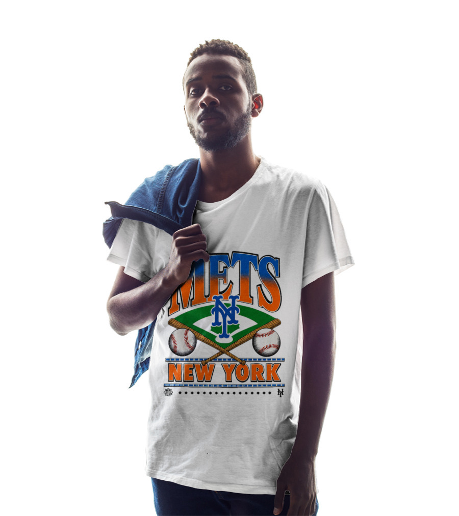 Mets New York Baseball NYC Team Two Bats Two Baseballs Crossed Bat T-Shirt