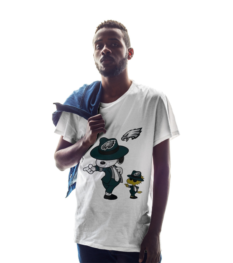 Philadelphia Eagles X Snoopy Woodstock Dance Pop Rock Hat Suit Football Team T-Shirt
