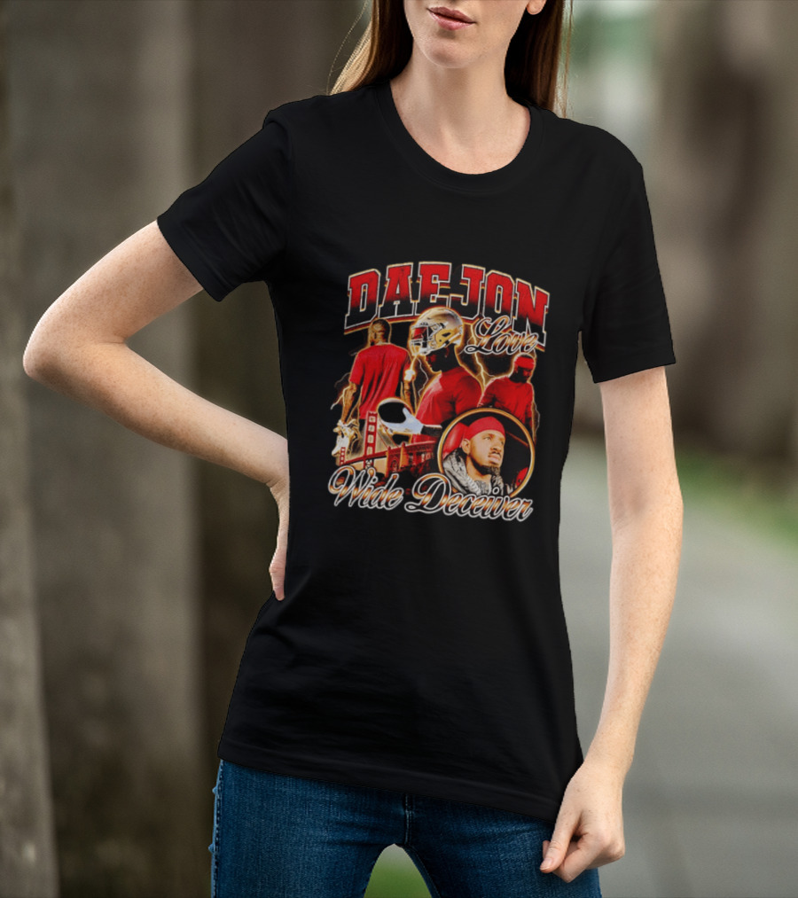 Daejon Love Wide Deceiver Football Helmet San Francisco Bridge T-Shirt