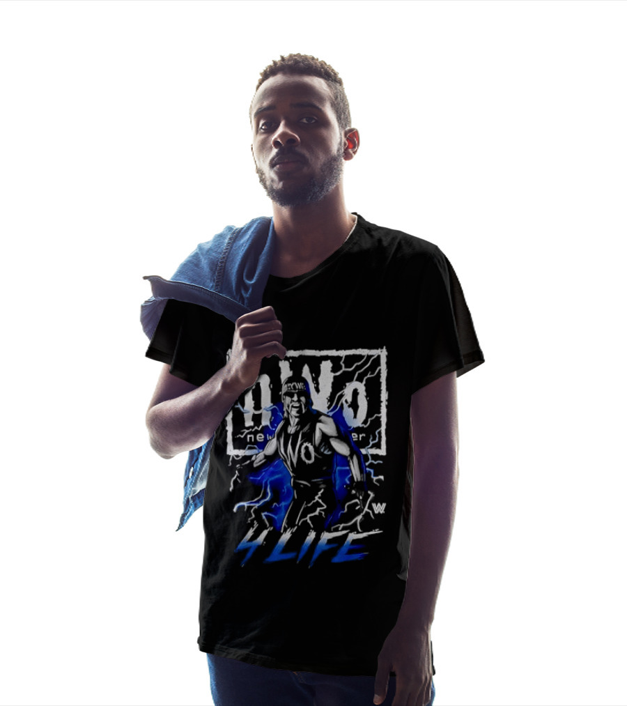 NWo 4 Life Hulk Hogan New World Order Wrestler Blue Lightning T-Shirt