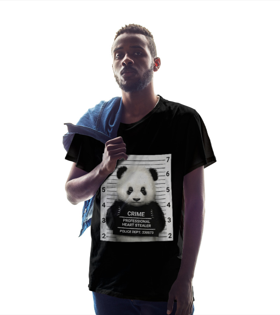 Panda Crime Professional Heart Stealer Police Dept 230573 Shot Lineup T-Shirt