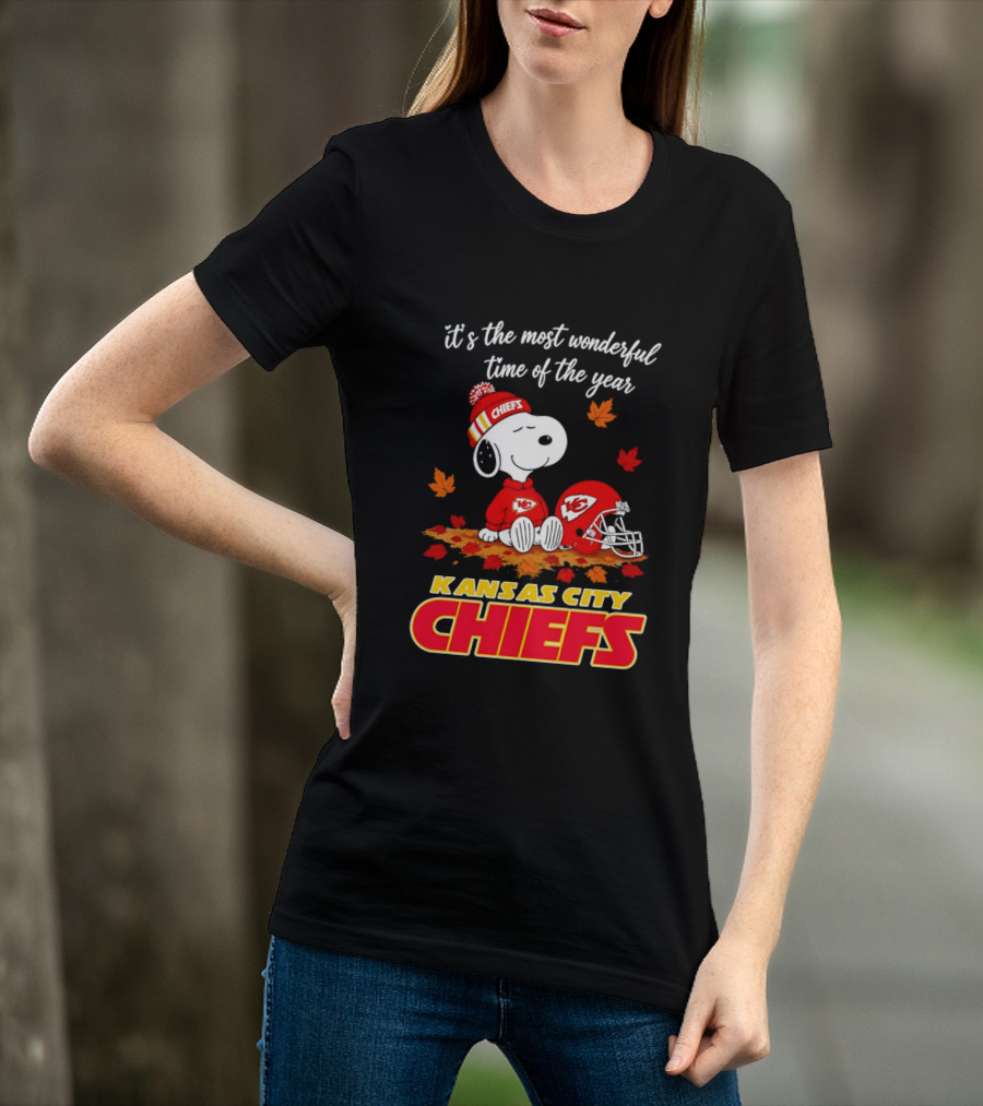 Snoopy Kansas City Chiefs It's The Most Wonderful Time Of The Year T-Shirt