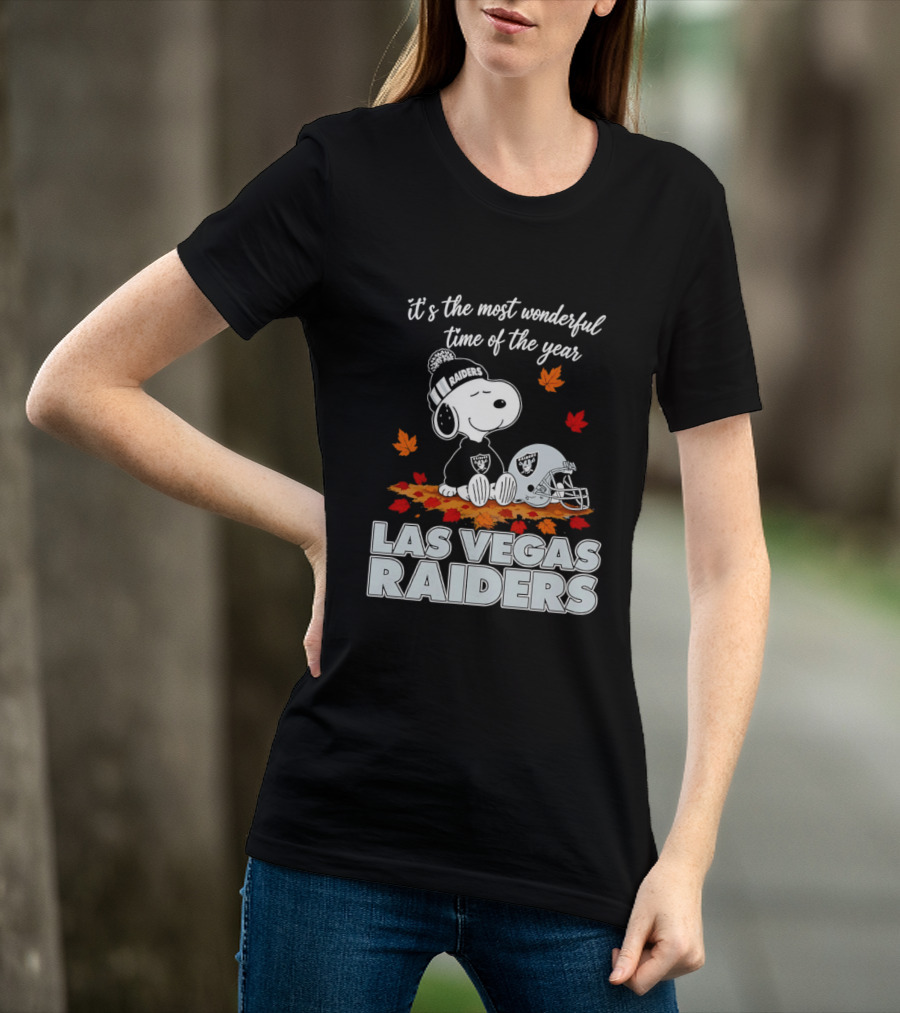 Las Vegas Raiders Snoopy It's The Most Wonderful Time Of The Year T-Shirt