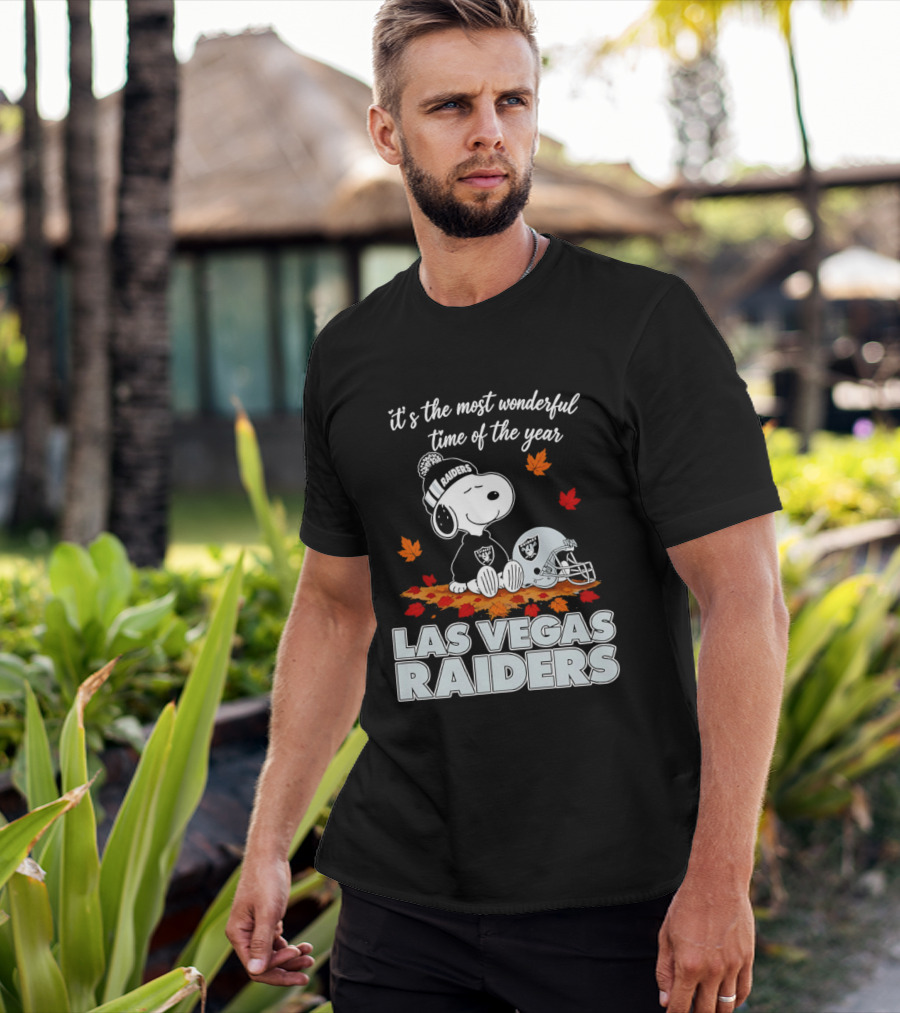 Las Vegas Raiders Snoopy It's The Most Wonderful Time Of The Year T-Shirt