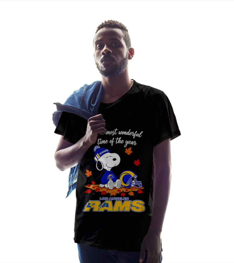 Snoopy Los Angeles Rams It's The Most Wonderful Time Of The Year T-Shirt